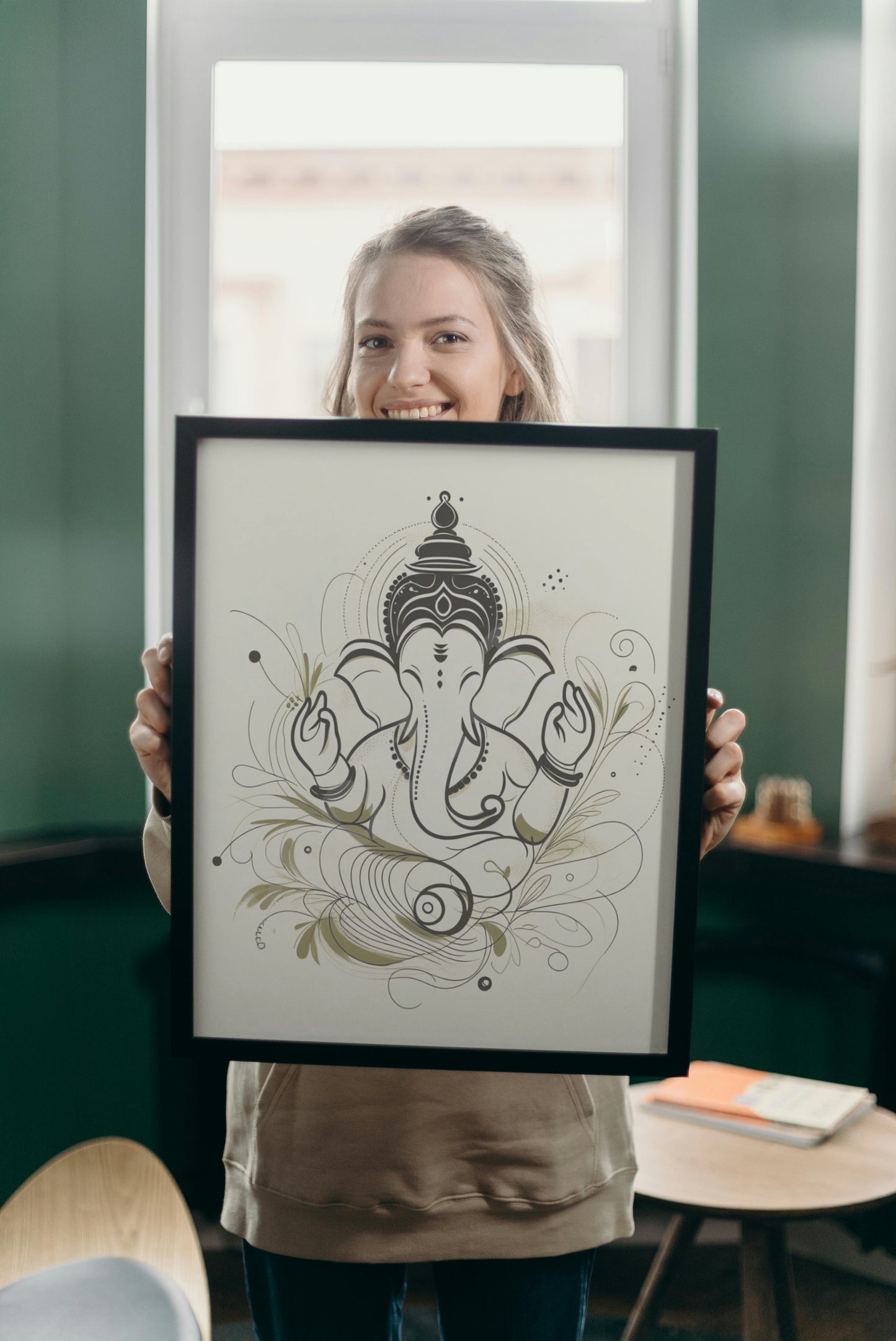 Ganesh Special Series III Framed Poster Lineart