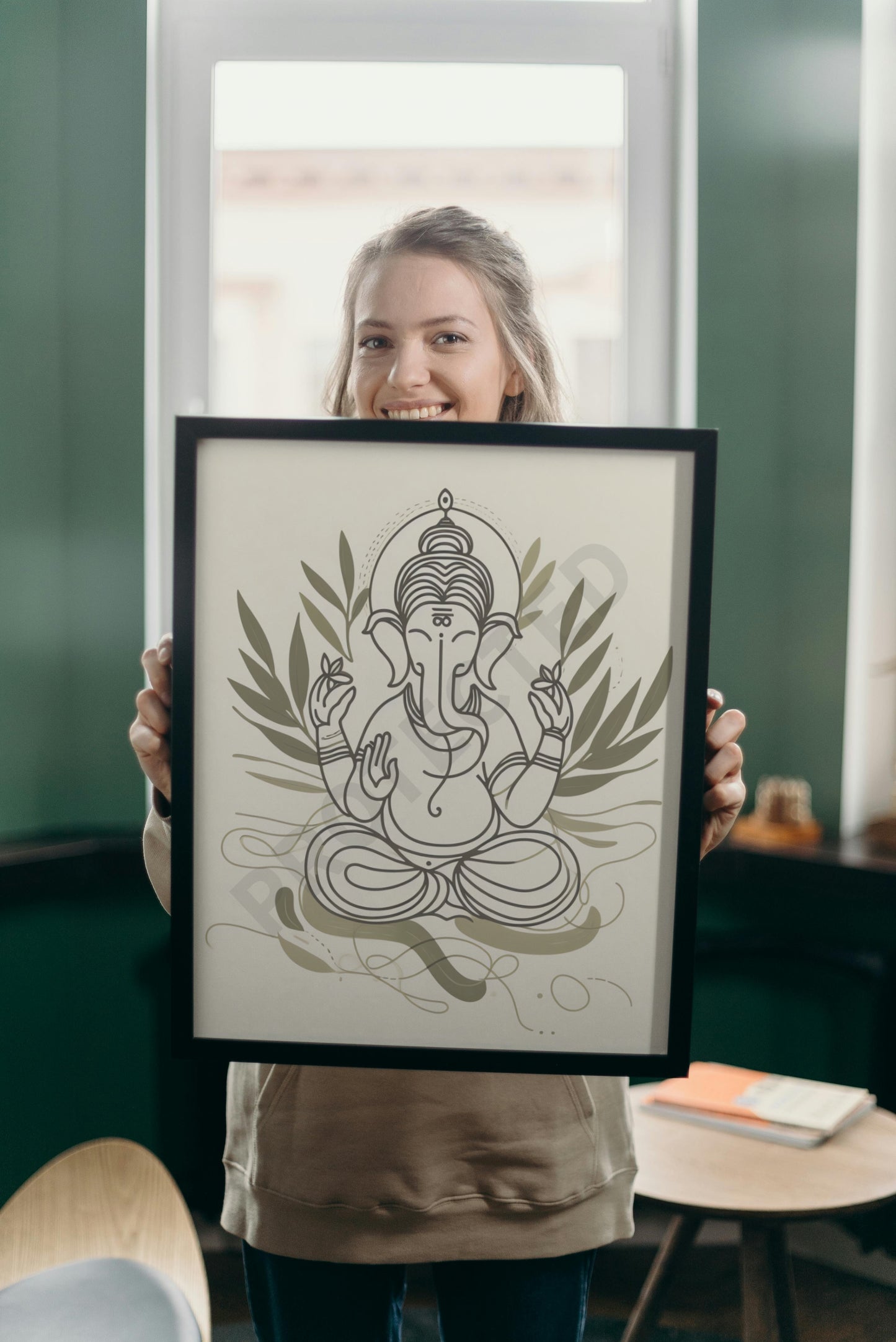 Ganesh Special Series Framed Poster Lineart