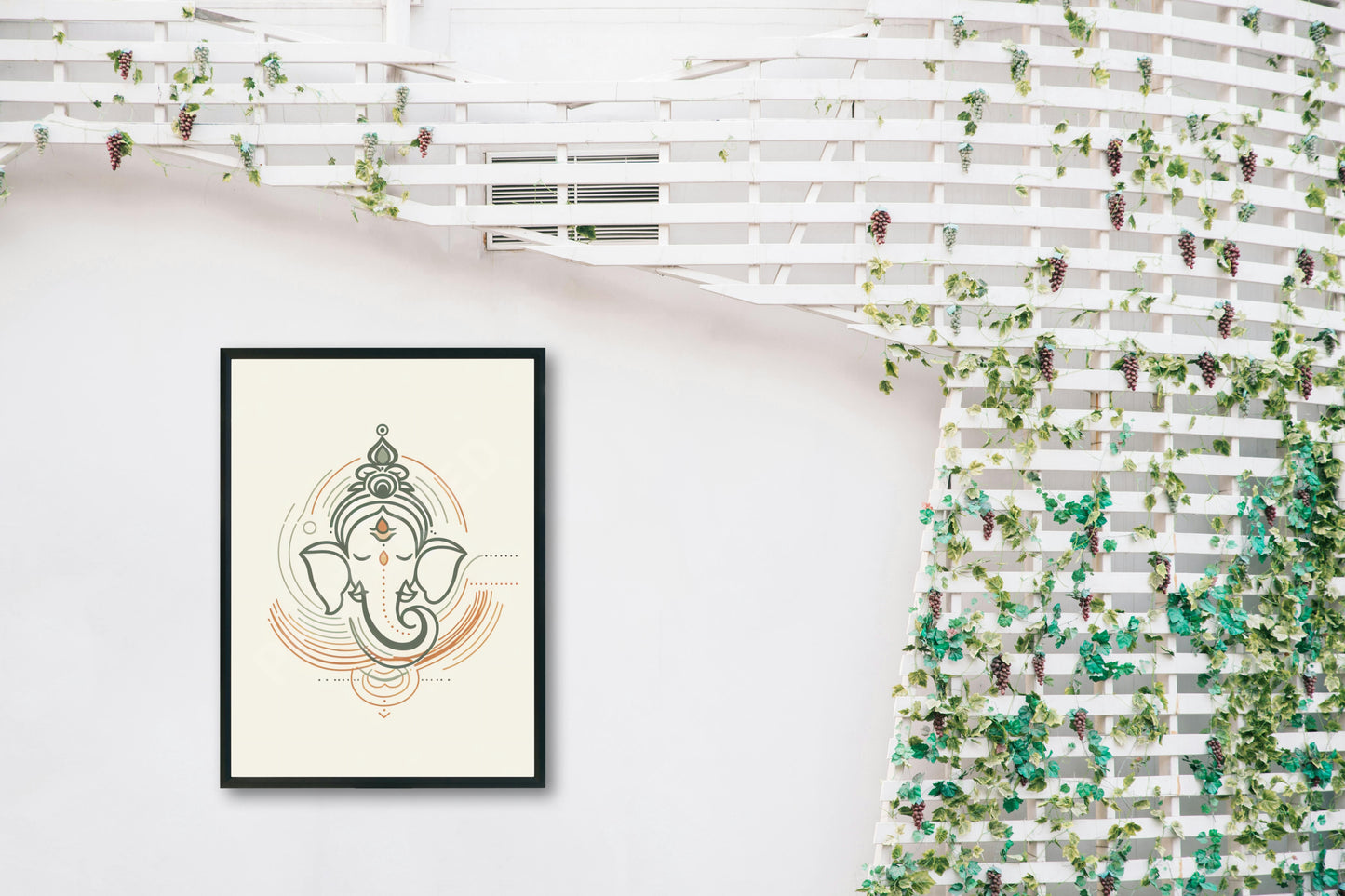 Ganesh Special Series II Framed Poster Lineart