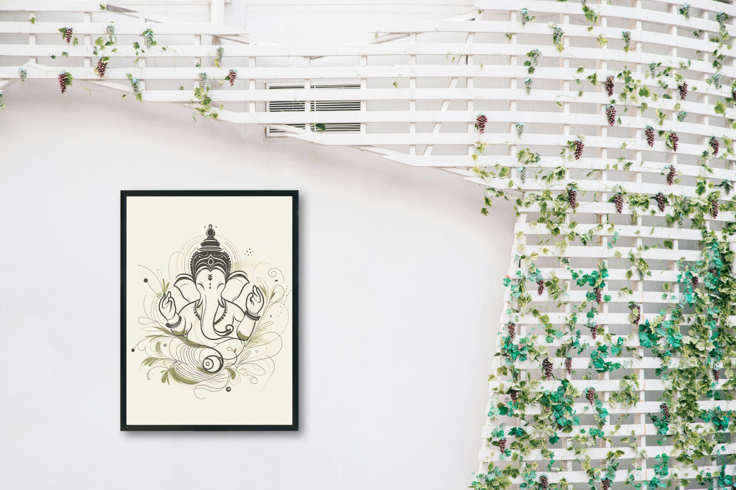 Ganesh Special Series III Framed Poster Lineart