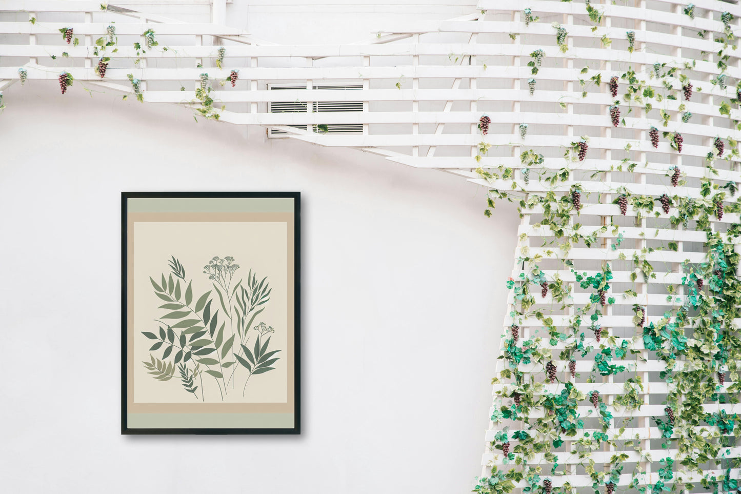 Serene Greens Botanical Art: Minimalistic and Modern Flora