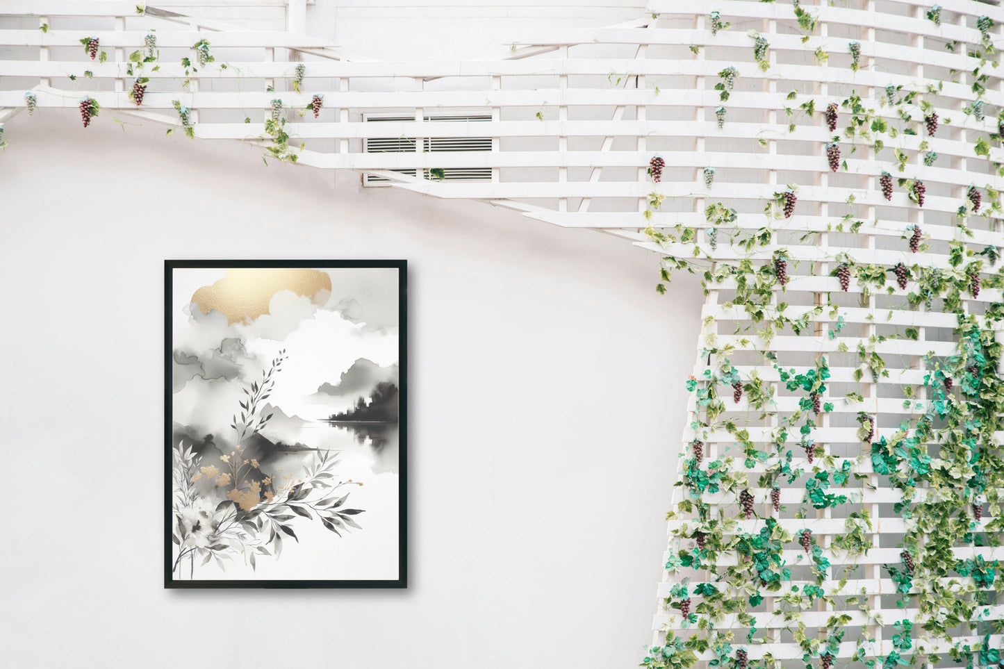 Aureum Nigrumque Elegans - Golden Black and White Opulent Artwork