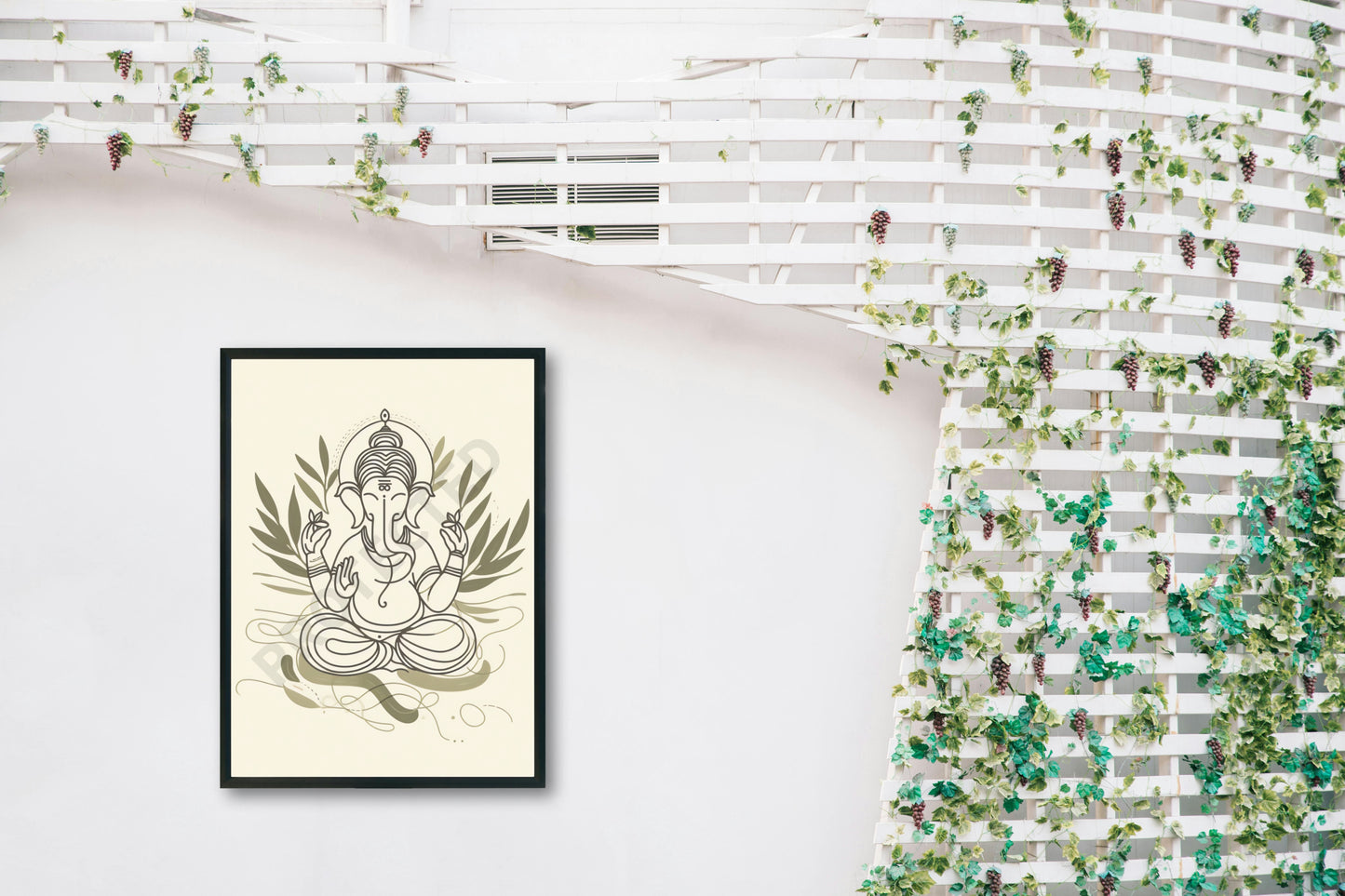 Ganesh Special Series Framed Poster Lineart