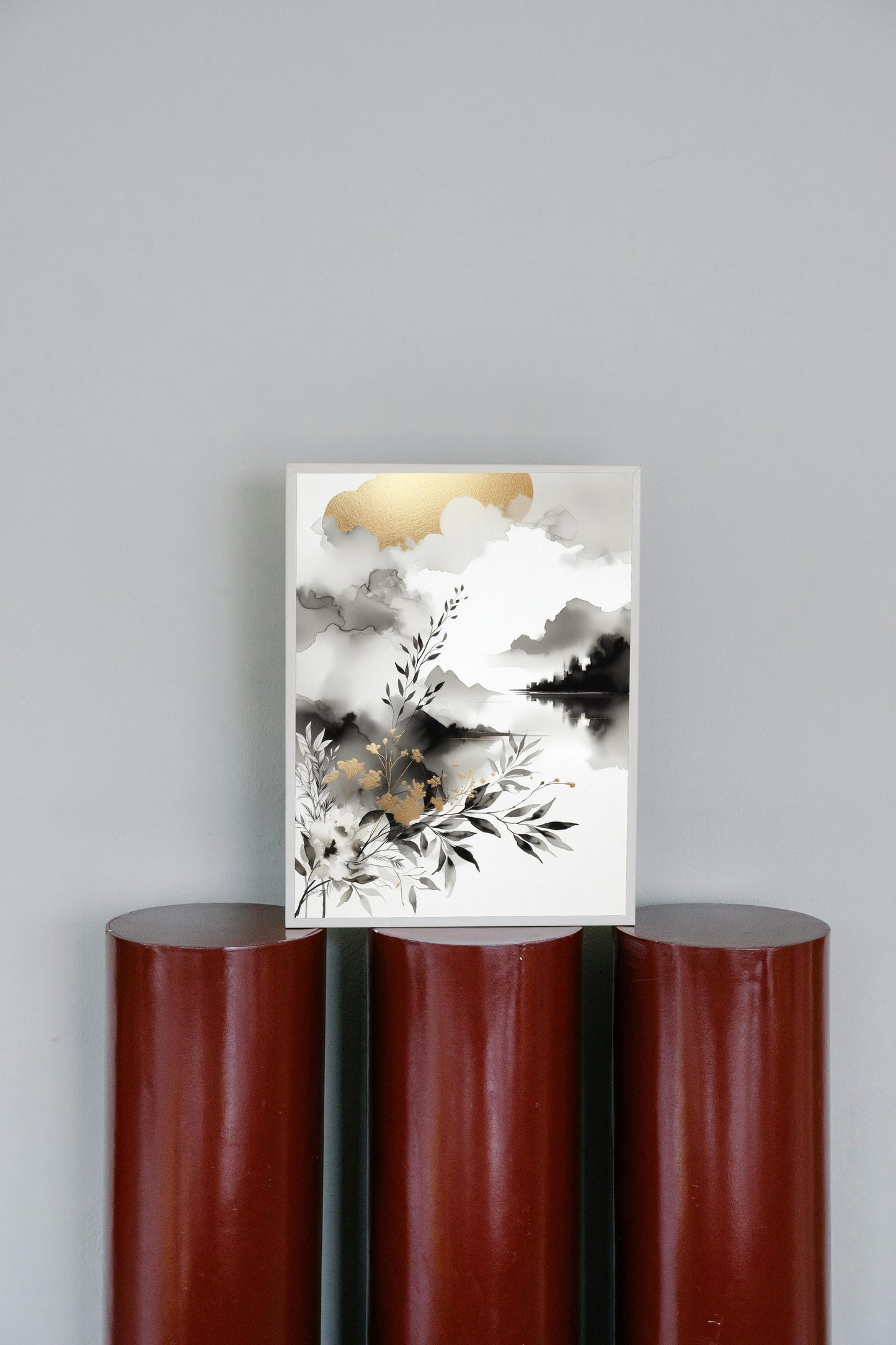 Aureum Nigrumque Elegans - Golden Black and White Opulent Artwork