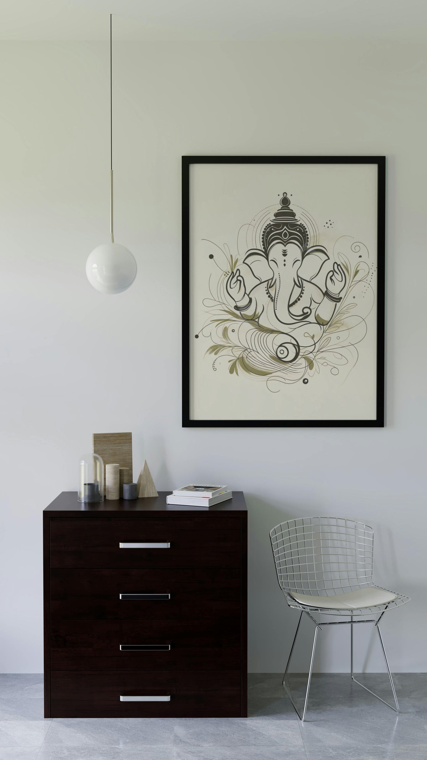 Ganesh Special Series III Framed Poster Lineart