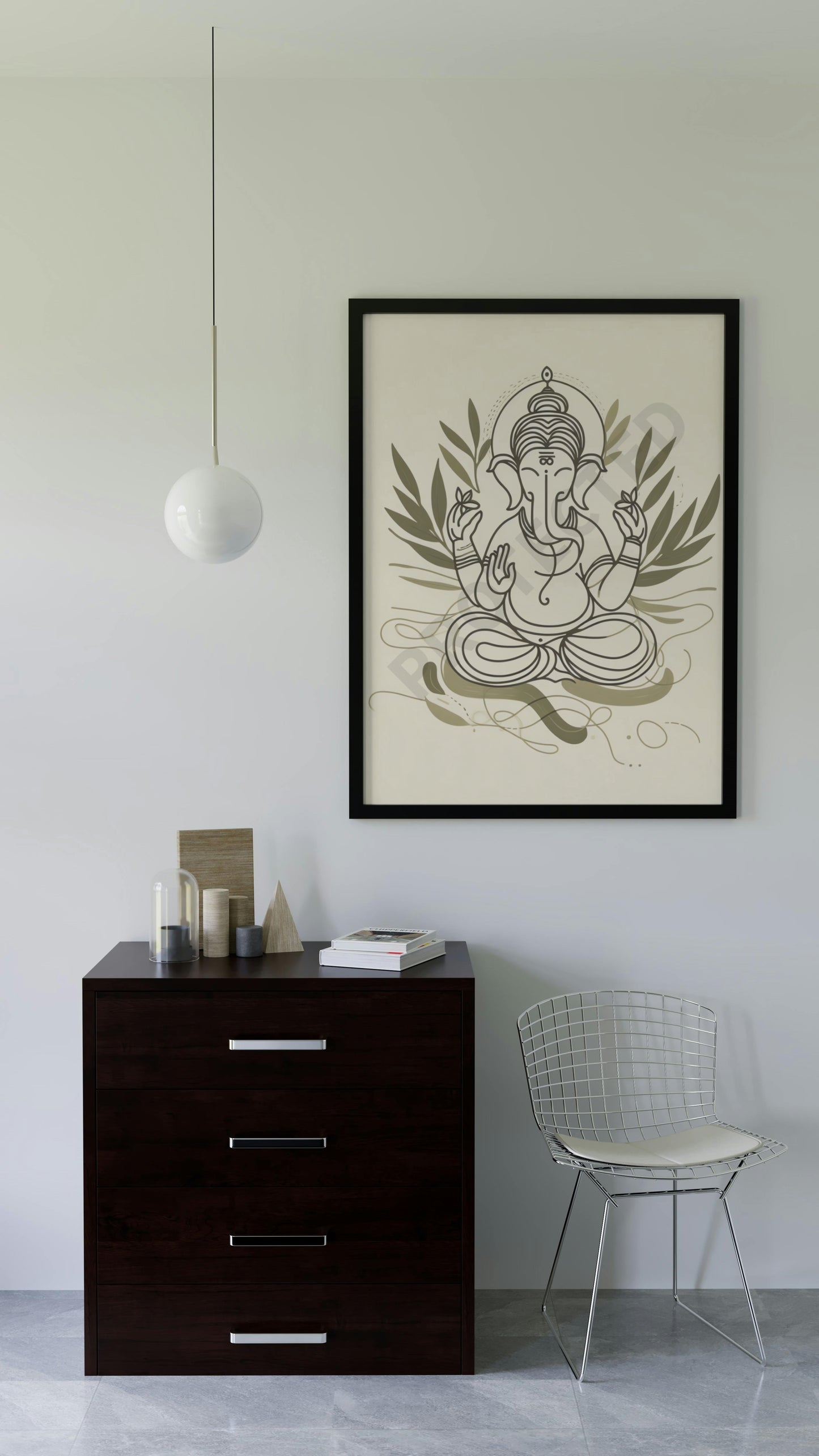 Ganesh Special Series Framed Poster Lineart