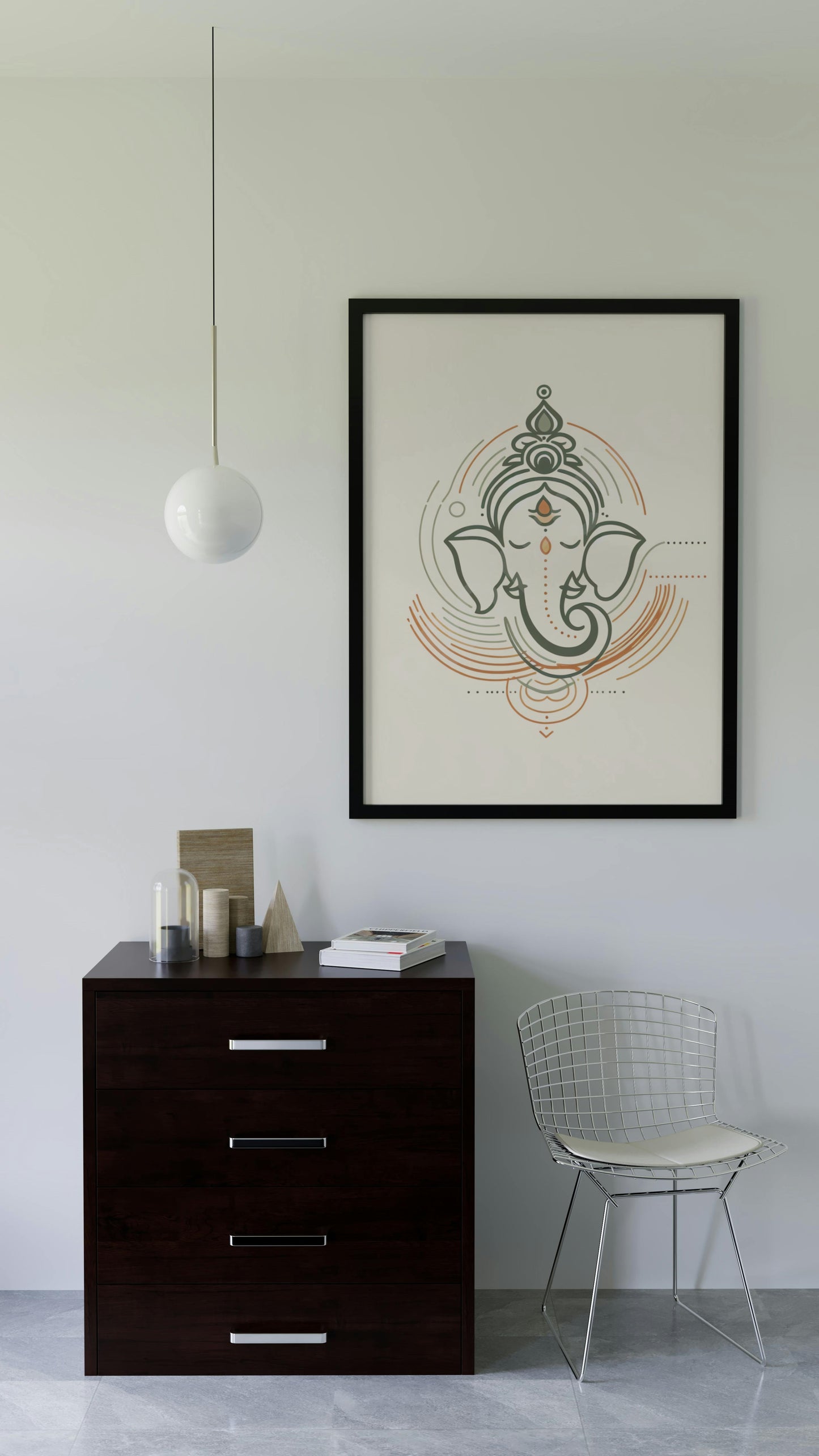 Ganesh Special Series II Framed Poster Lineart