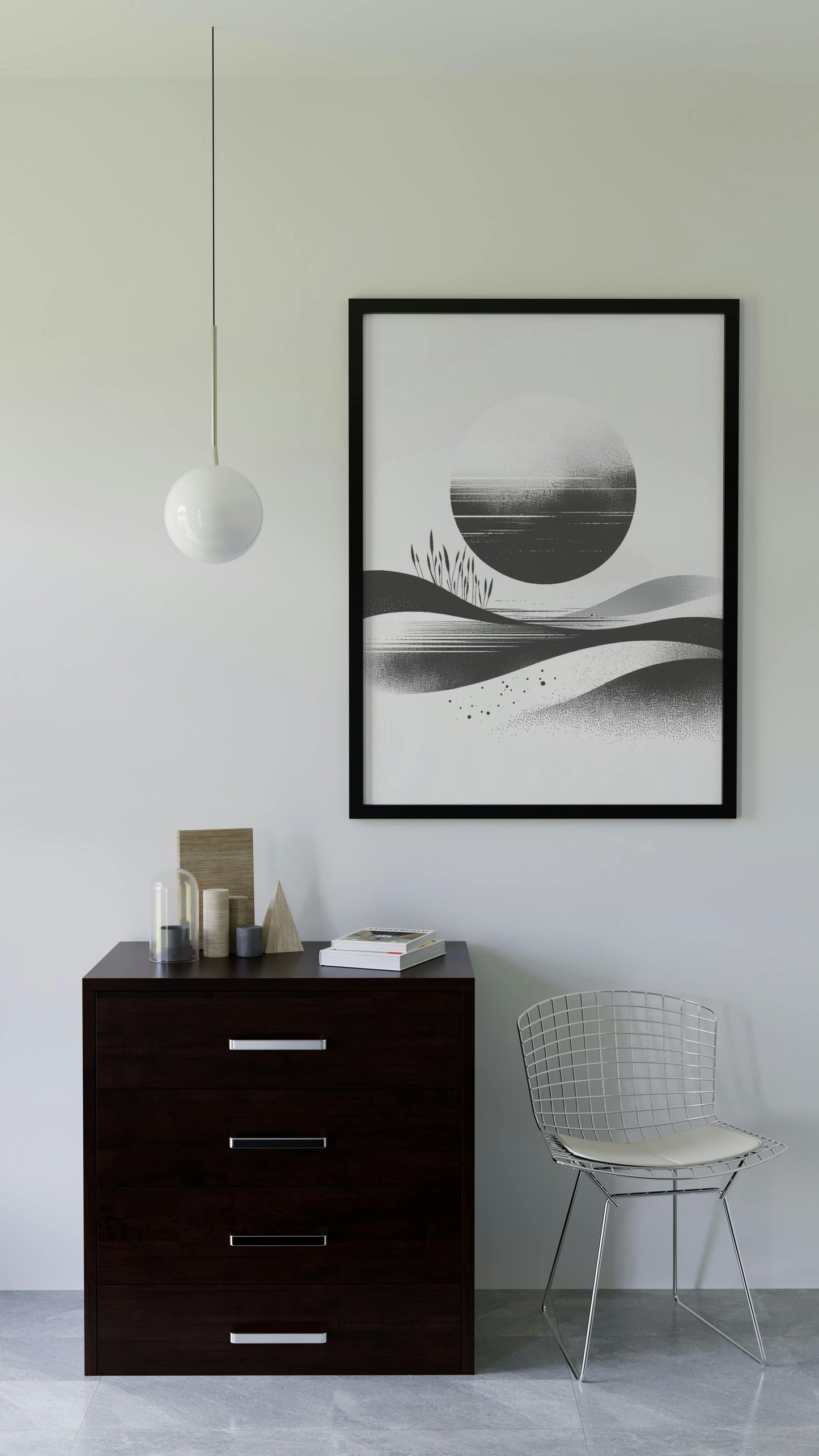 Nigrum-Alba Serenitas: Elegant Black and White Minimalistic Art