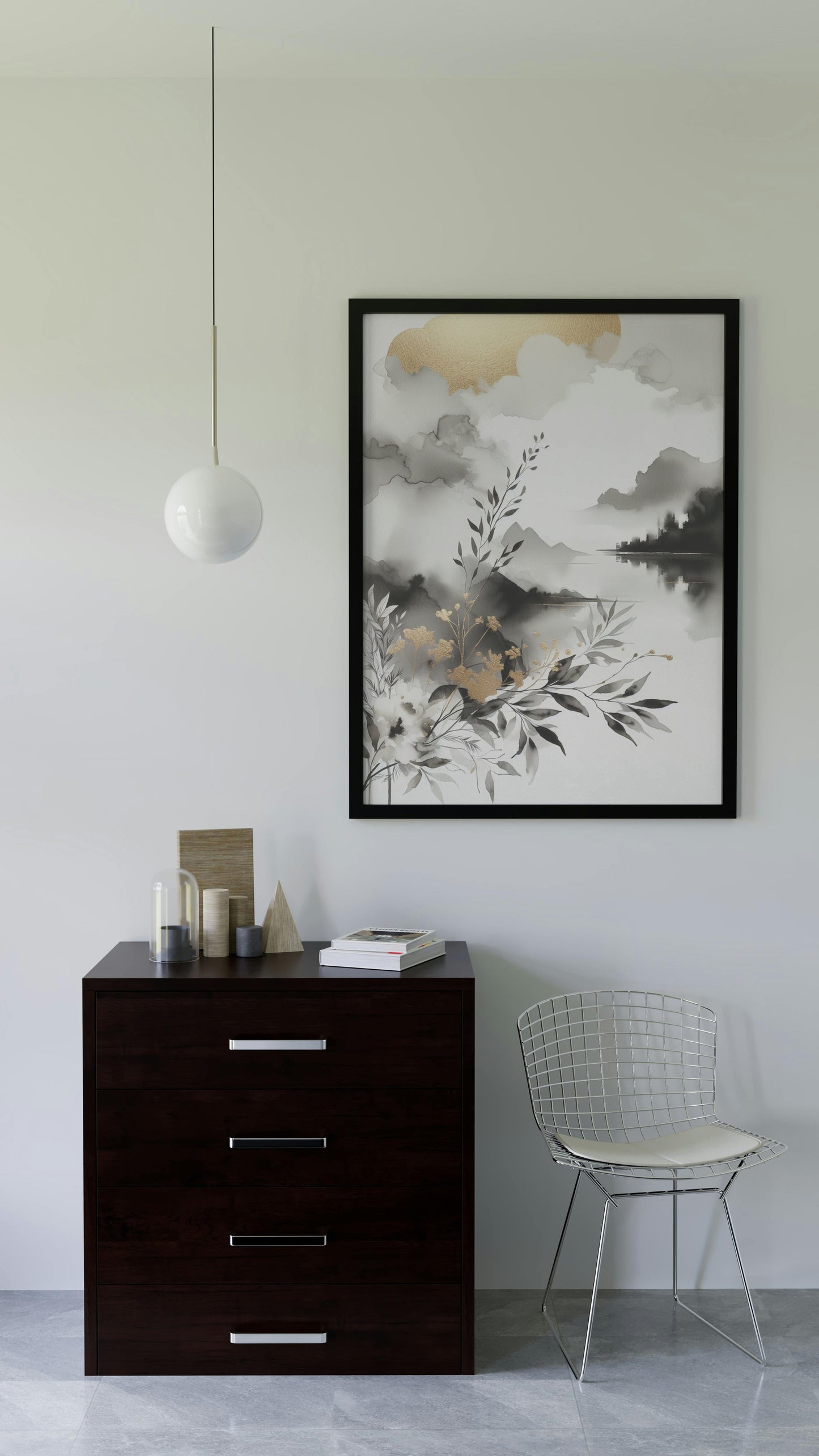 Aureum Nigrumque Elegans - Golden Black and White Opulent Artwork