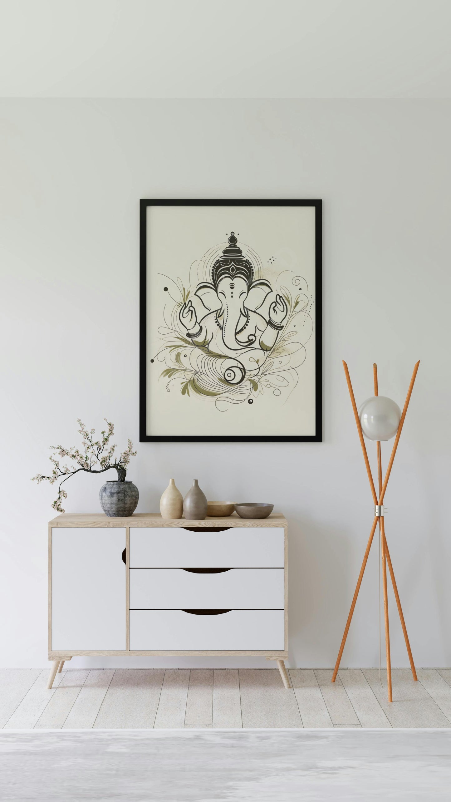 Ganesh Special Series III Framed Poster Lineart