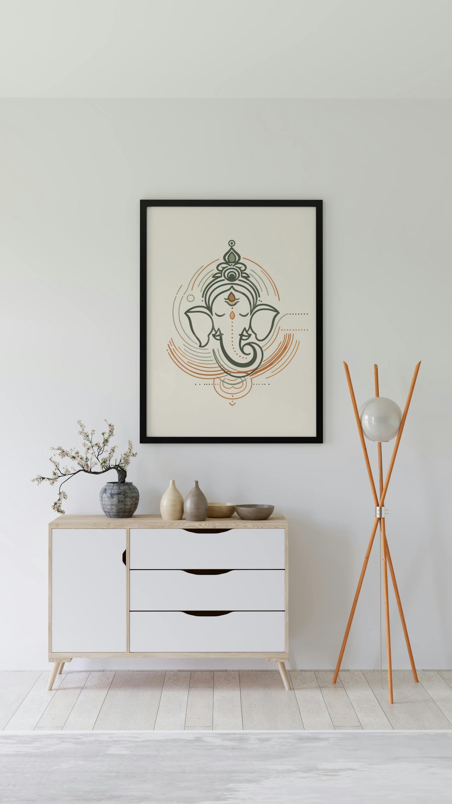 Ganesh Special Series II Framed Poster Lineart