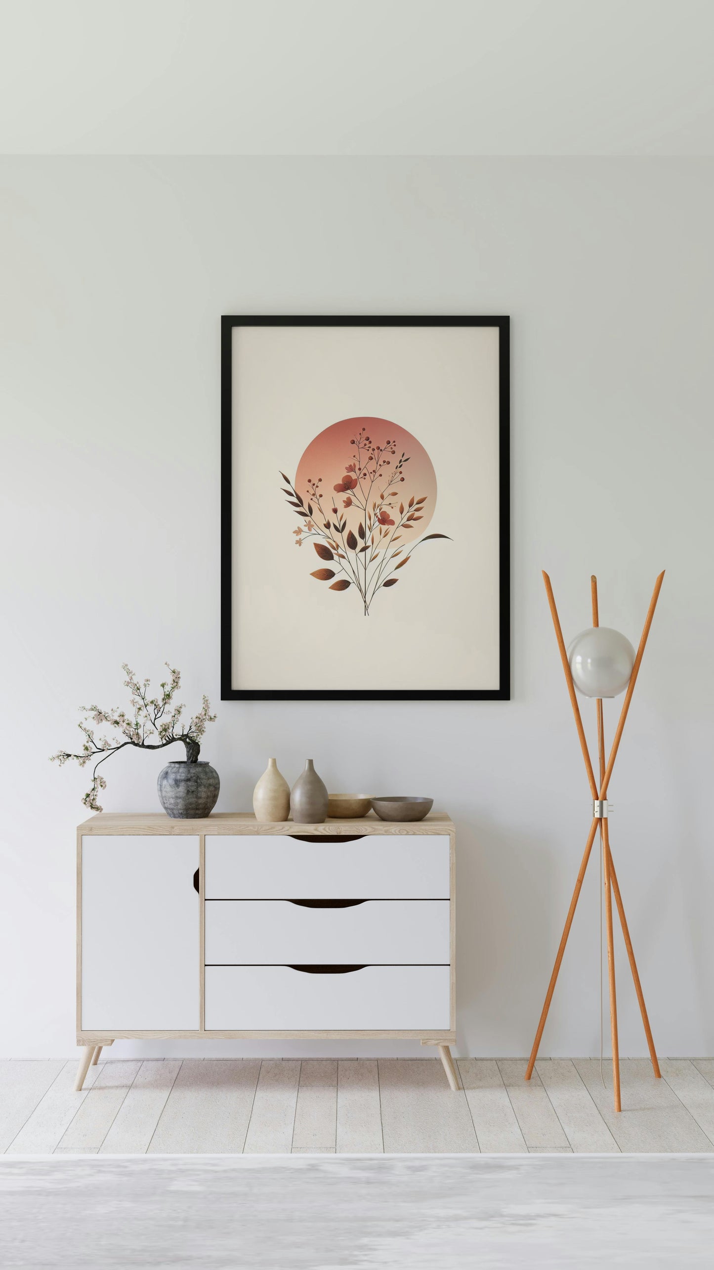 Serene Sunset Botanical Art