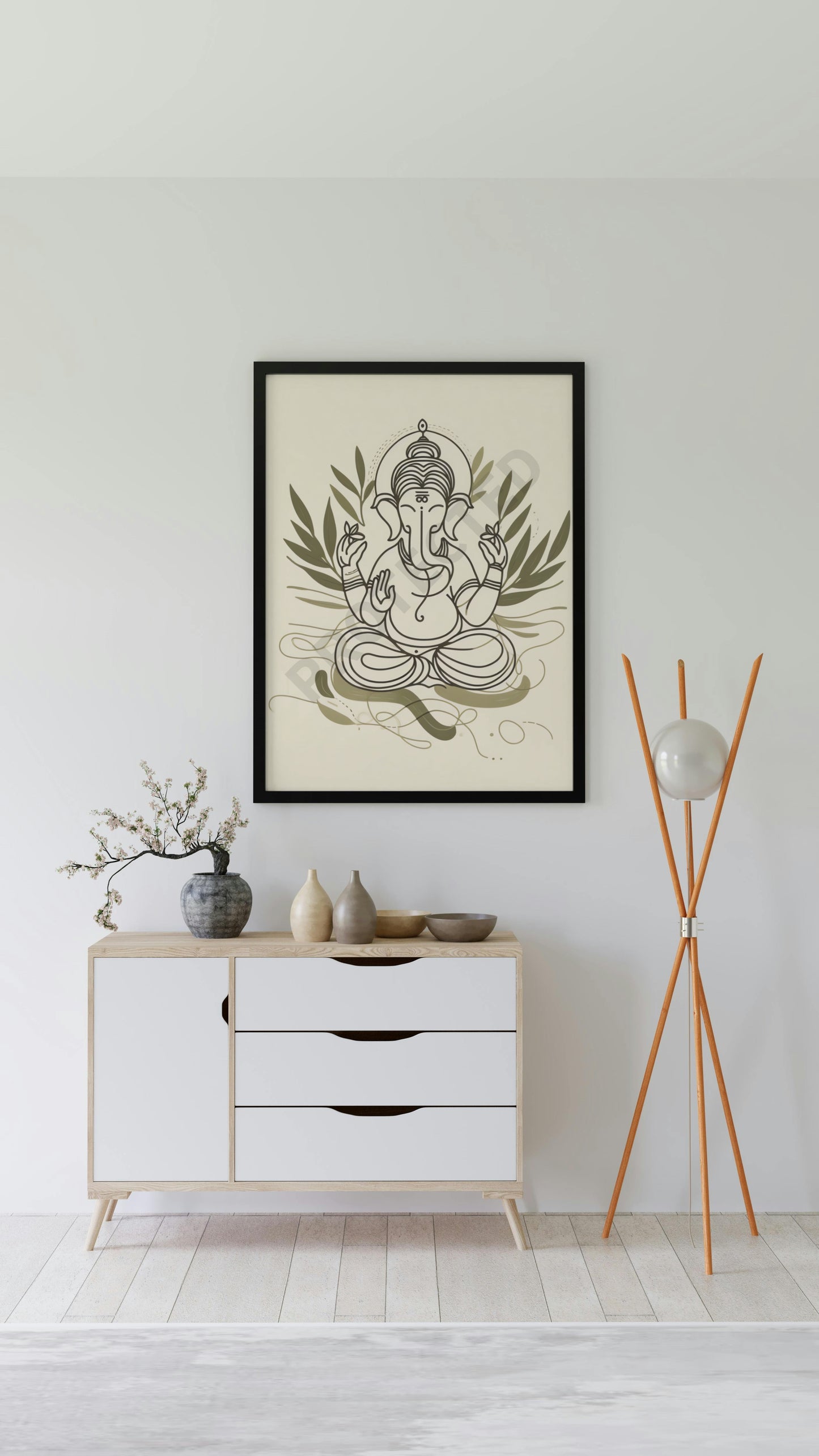 Ganesh Special Series Framed Poster Lineart