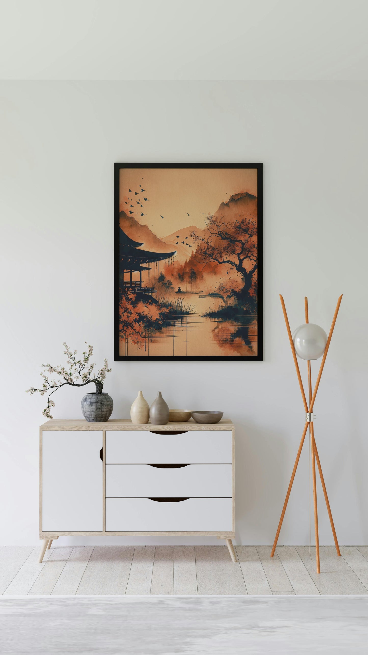 Aurantiaco-Nigrum Vaporo: Exquisite Japanese Watercolor Art