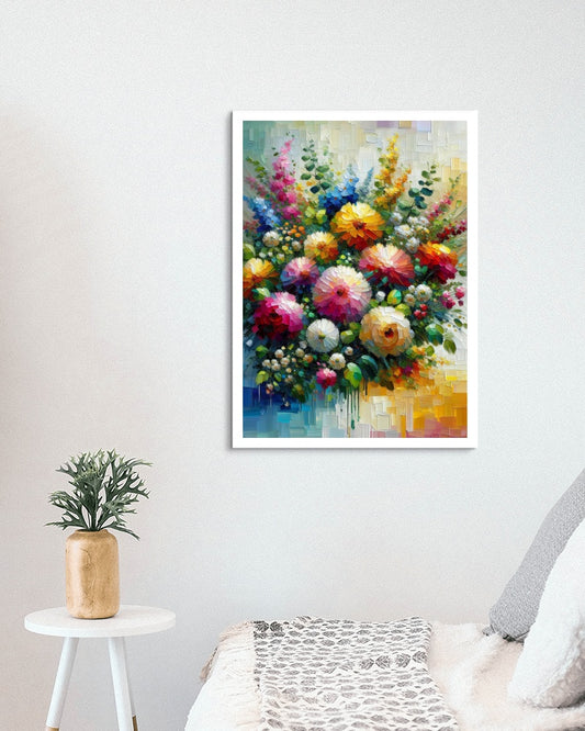 Vibrant Anantus Floral Oilpainting