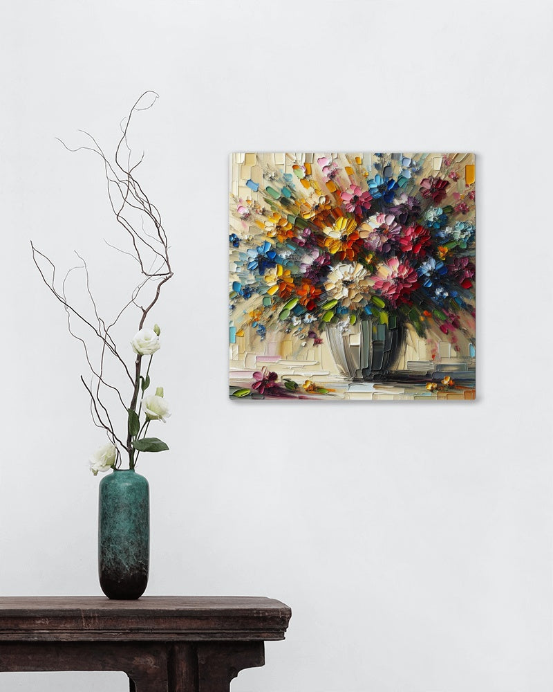 Vividus Vanam Floral Oilpainting: Bright Colors and Textured Brushstrokes