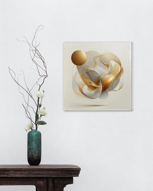 Aureus Prisma Vismaya: Luxurious Golden Abstract Art