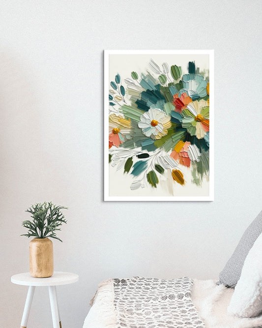 Vibrant ArogyaVeda Floral Oilpainting Art