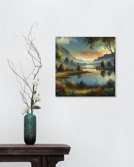 Serene Vistarama Verdant Landscape Oil Painting