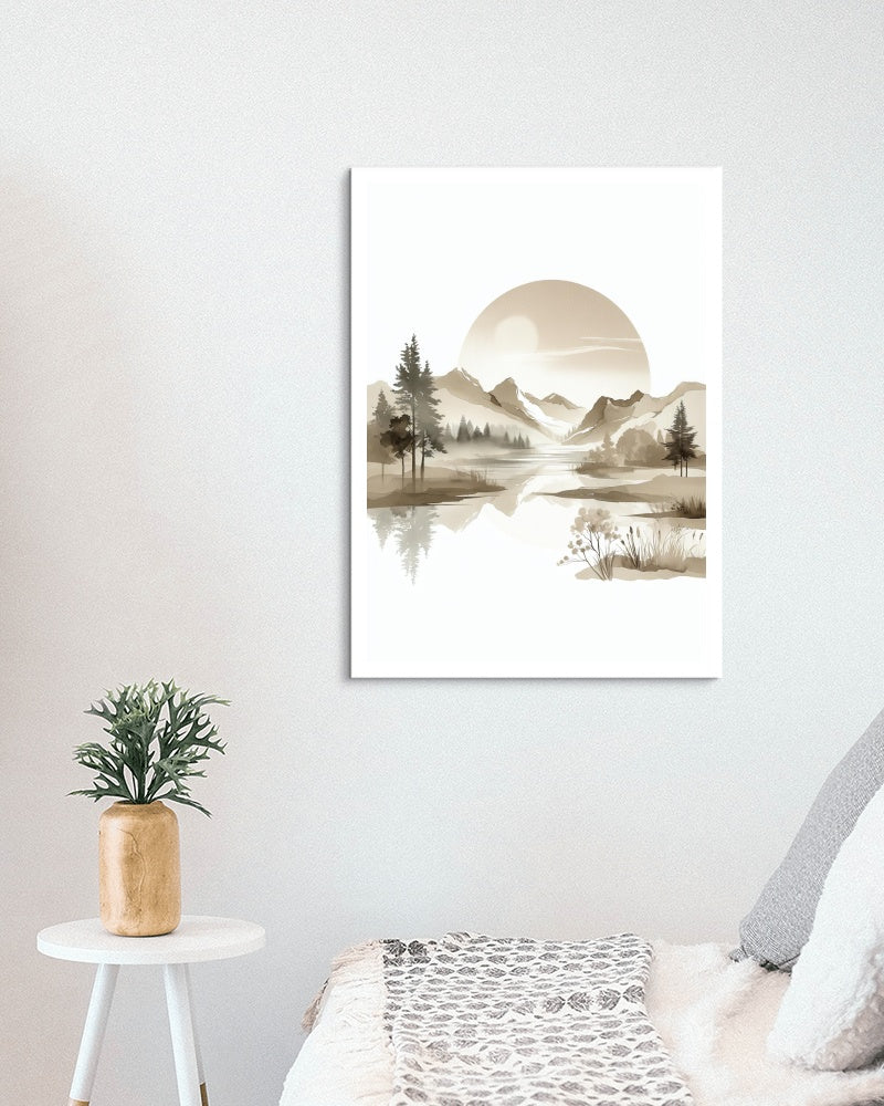 Seraphic Praantika Landscape Art: Tranquil Beige Horizons