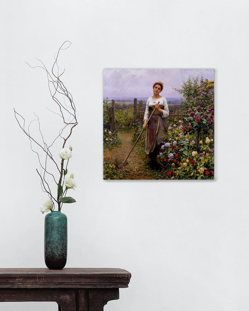 The little gardener by Daniel Ridgway Knight Realism Art dated 1887