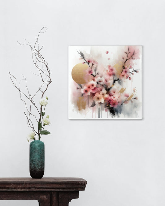 Luminiscenta Sakura: Opulent Japanese Watercolor Art