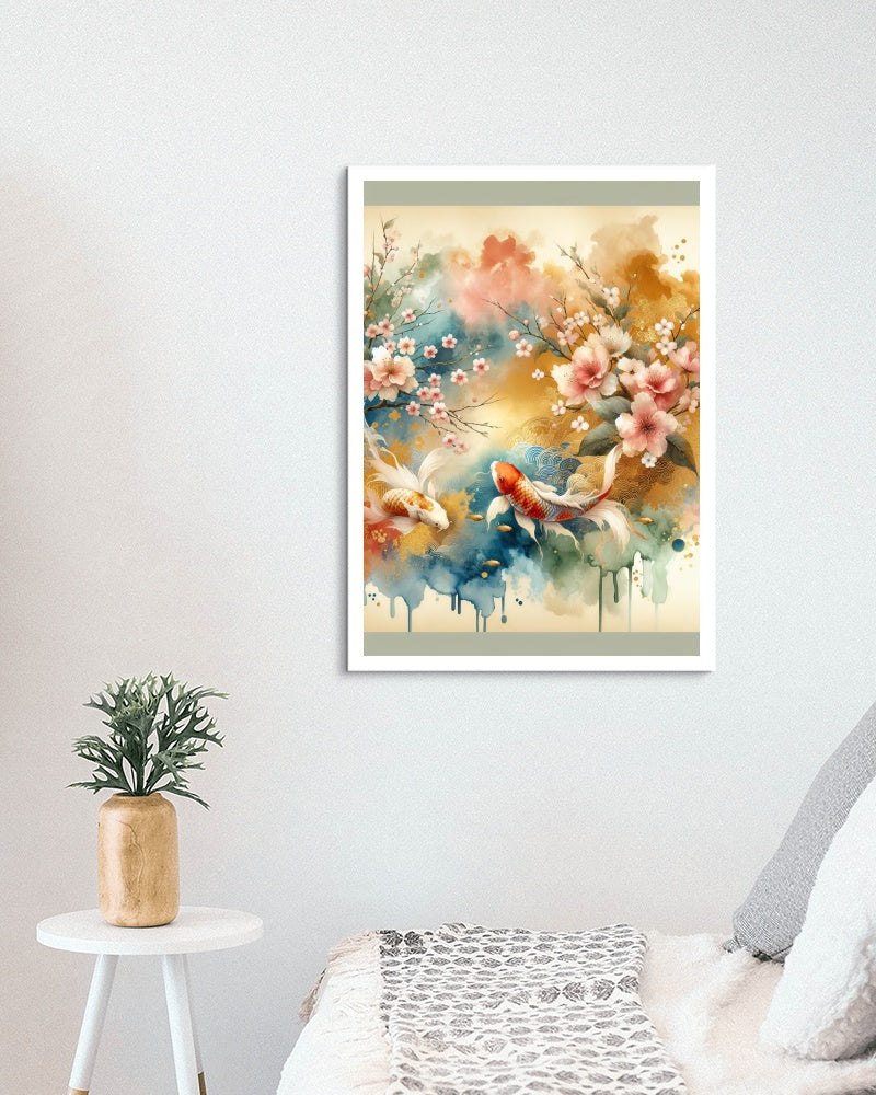 Aureus Nalin Sakura: Golden Serene Japanese Watercolor