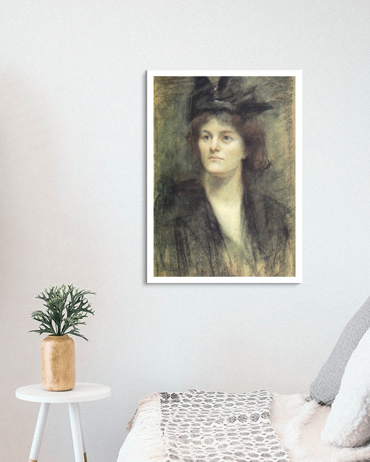 Maude Gonne by Sarah Purser Naturalism Art dated 1898