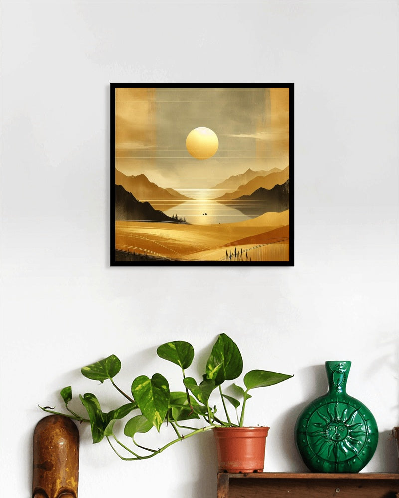 Golden Serenity Landscape Art