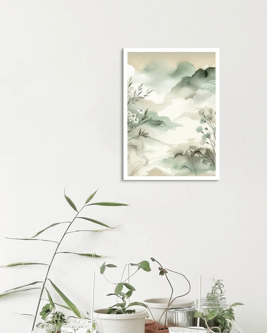 Serenum Natura: Tranquil and Ethereal Japanese Watercolor Art