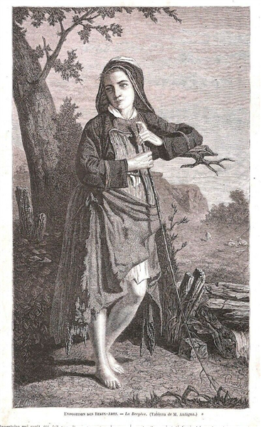 The shepherdess by Alexandre Antigna Naturalism Art dated 1863