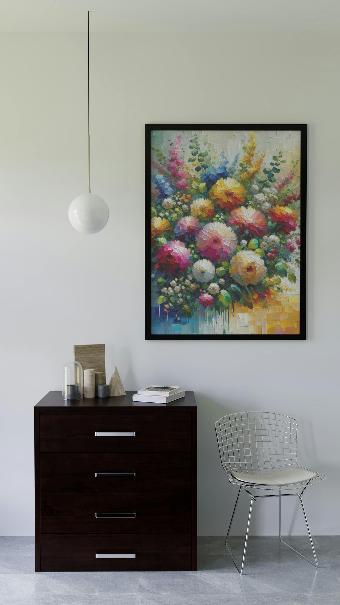 Vibrant Anantus Floral Oilpainting