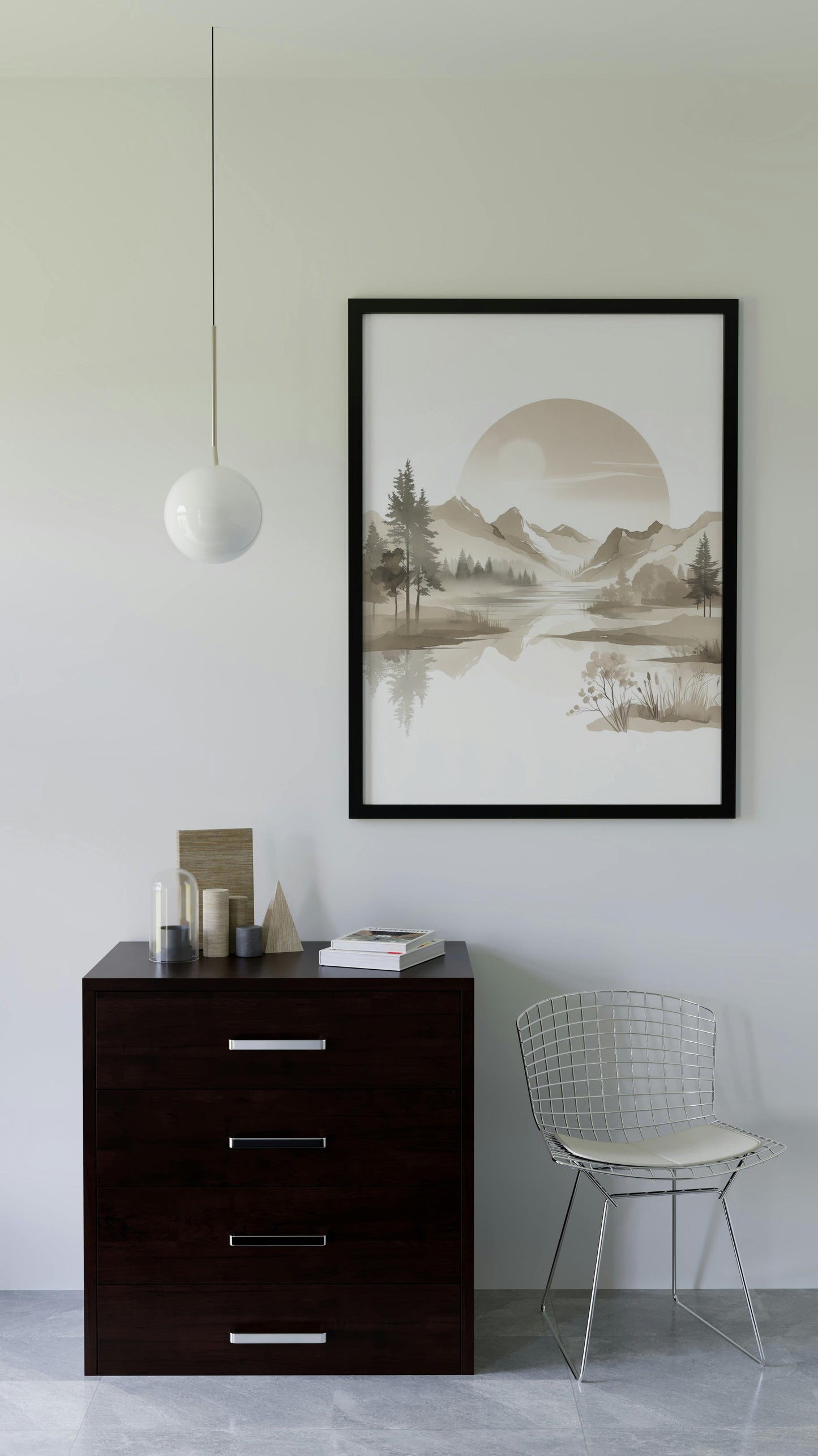 Seraphic Praantika Landscape Art: Tranquil Beige Horizons