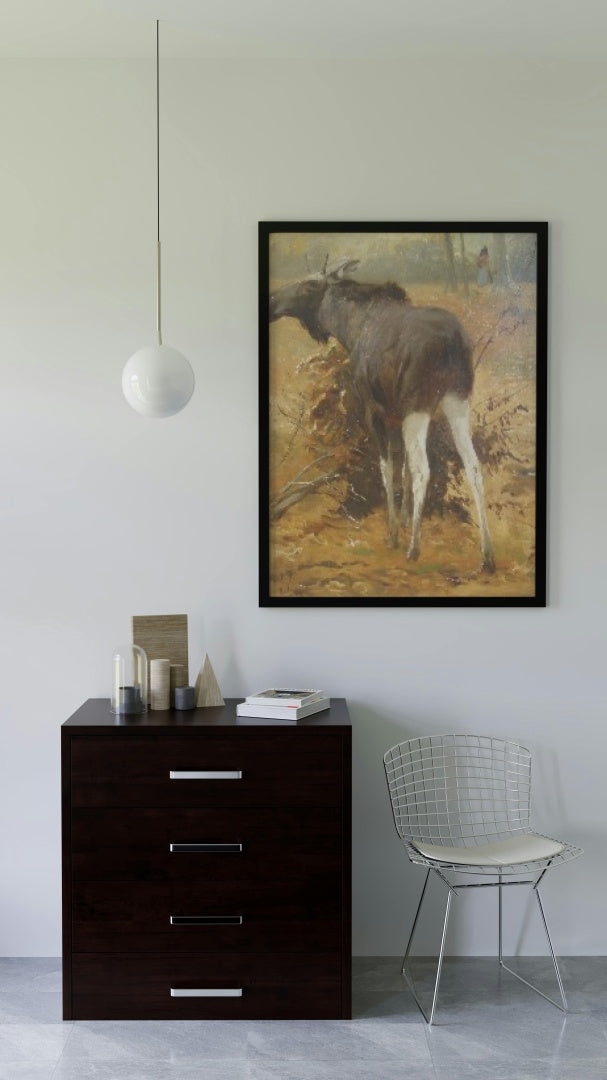 Browsing Moose by Richard Friese Naturalism Art