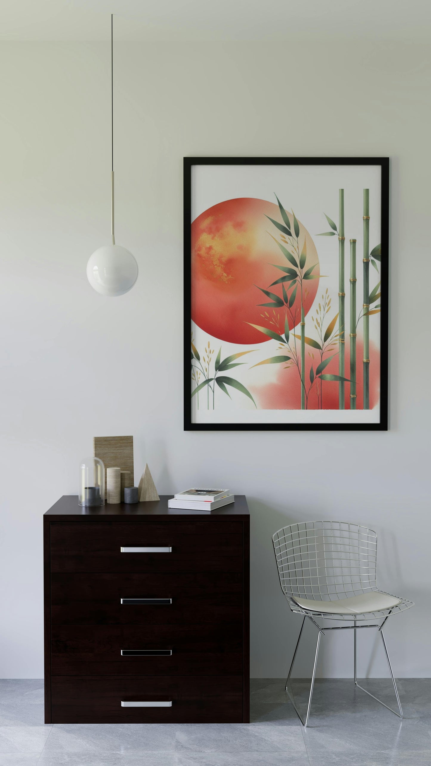 Luminiscent Prajna Japanese Art: Vibrant Surya Bamboo Vista