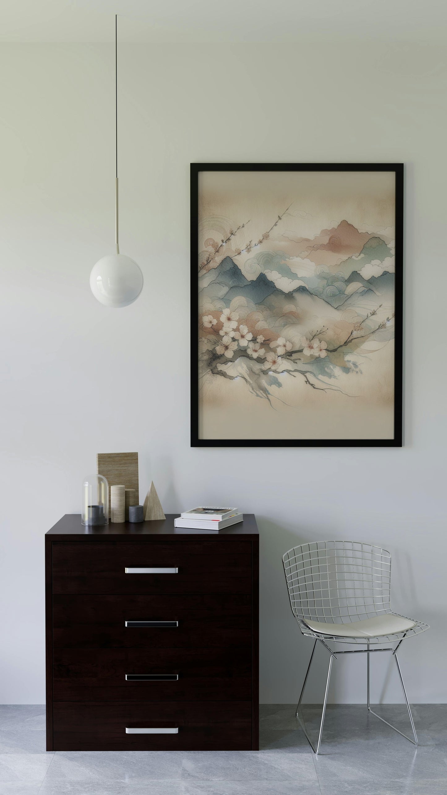 Serenum Natura Japanese Watercolor: Modern Aesthetic with Sandstone