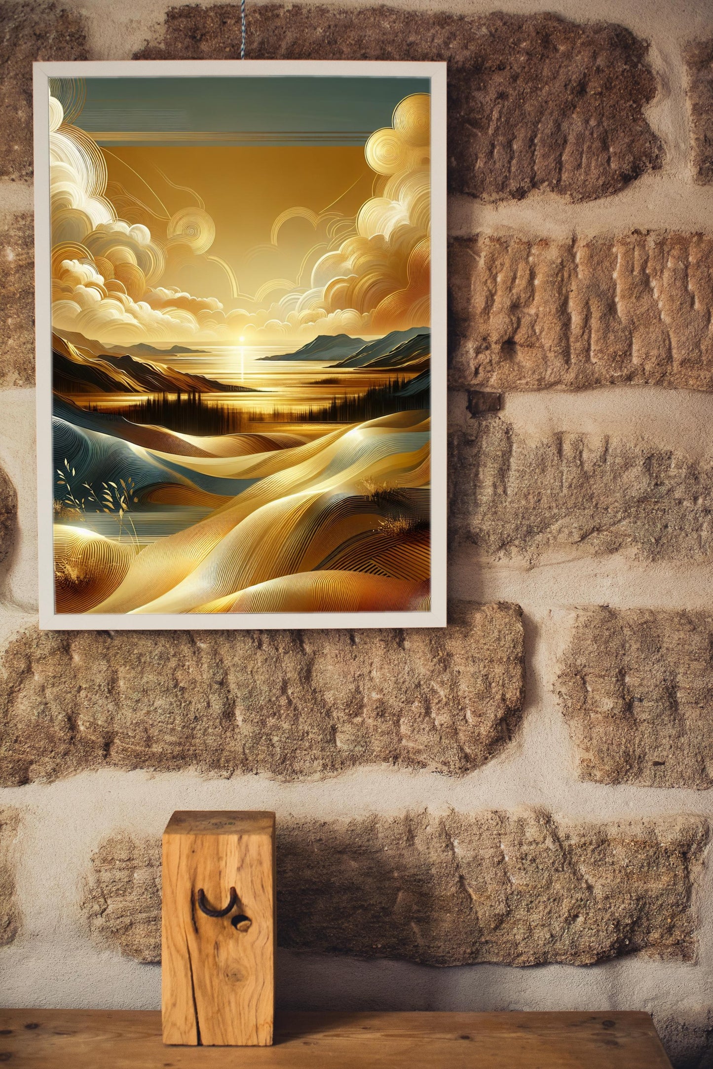 Aureum Vistarama: Luminous Serene Landscape Oilpainting Art