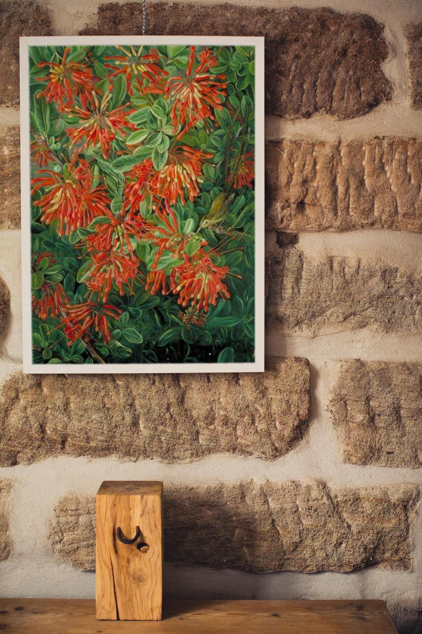 Burning Bush and Emu Wren of Chili by Marianne North Naturalism Art dated 1880