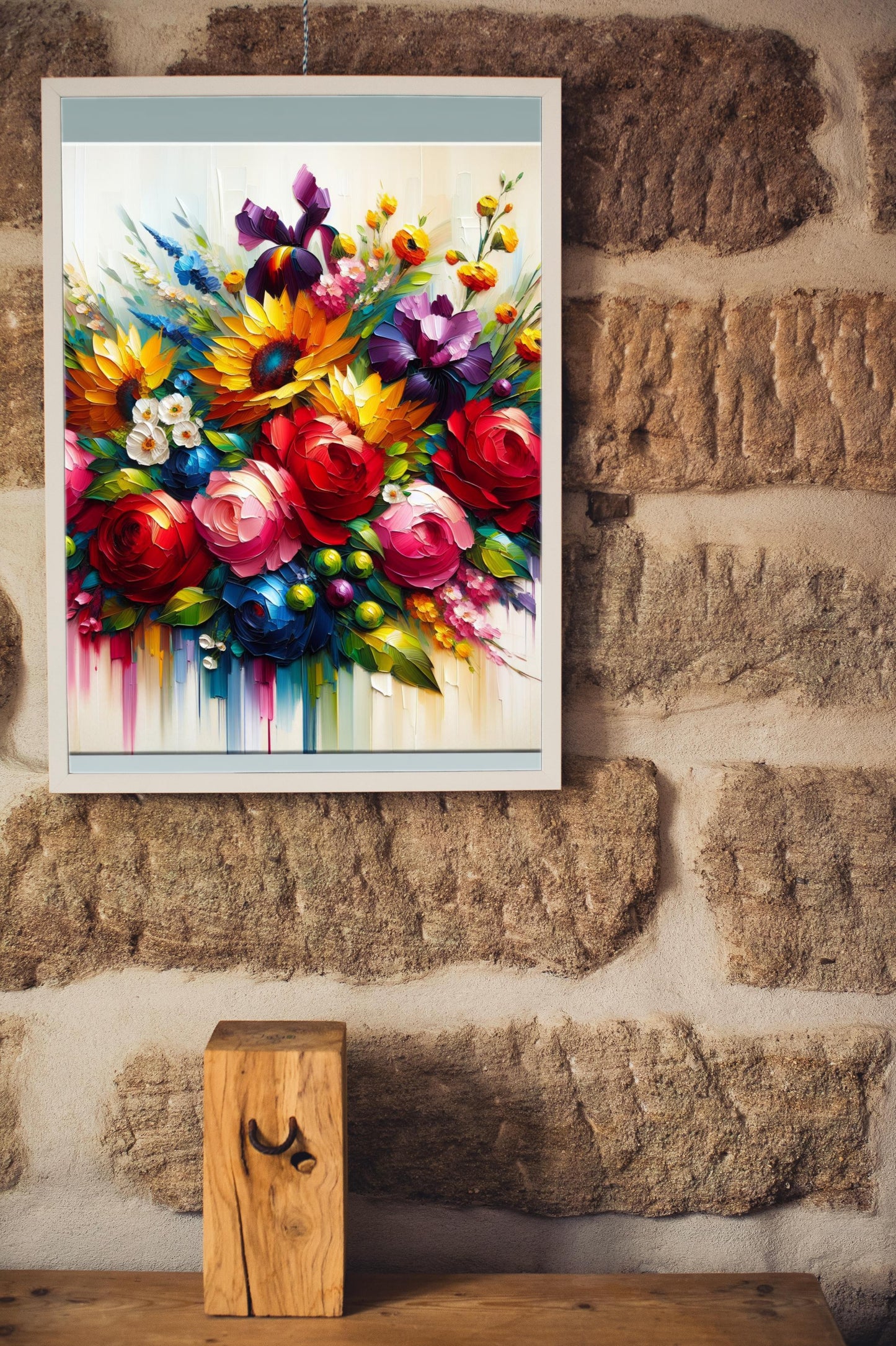 Vibrant Amara Blossomus: Modern Floral Oil Painting