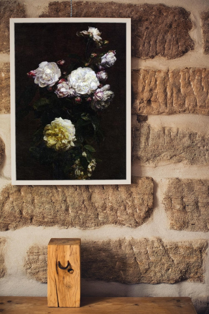 White Roses by Henri Fantin-Latour Realism Art