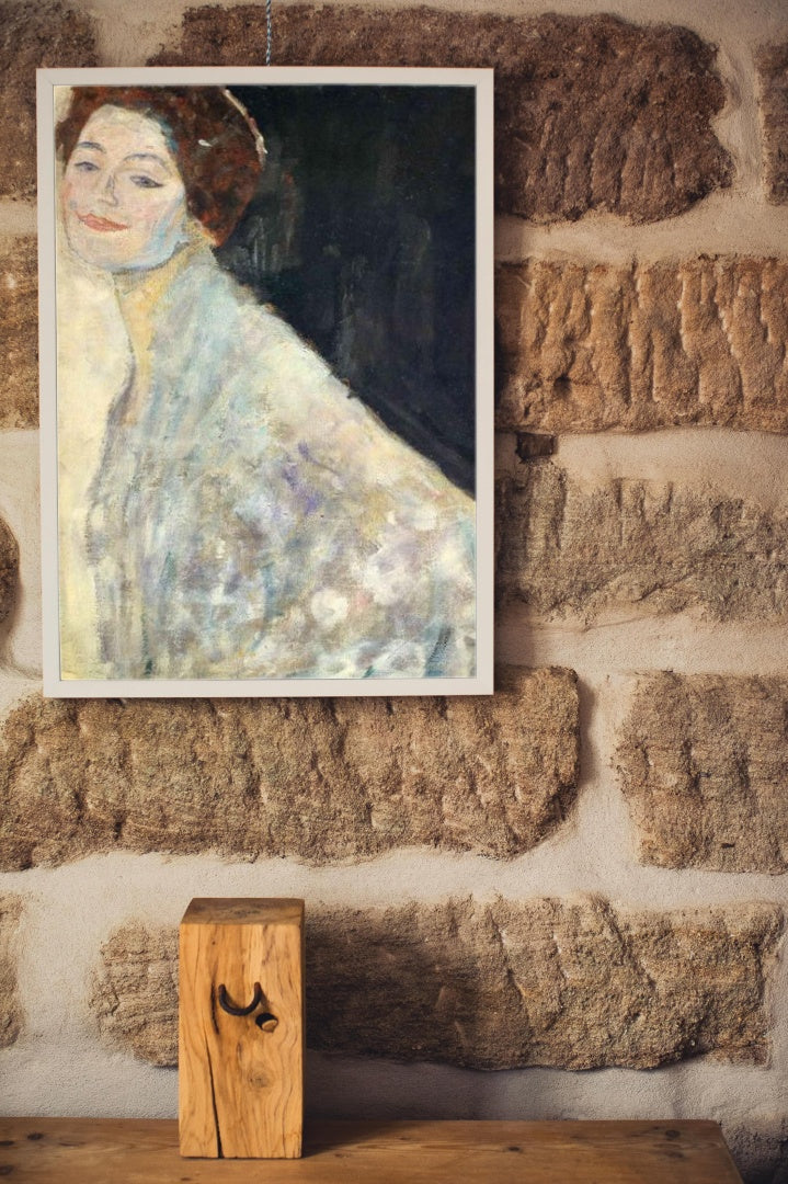 Portrait of a Lady in White (unfinished) by Gustav Klimt Symbolism Art dated 1918