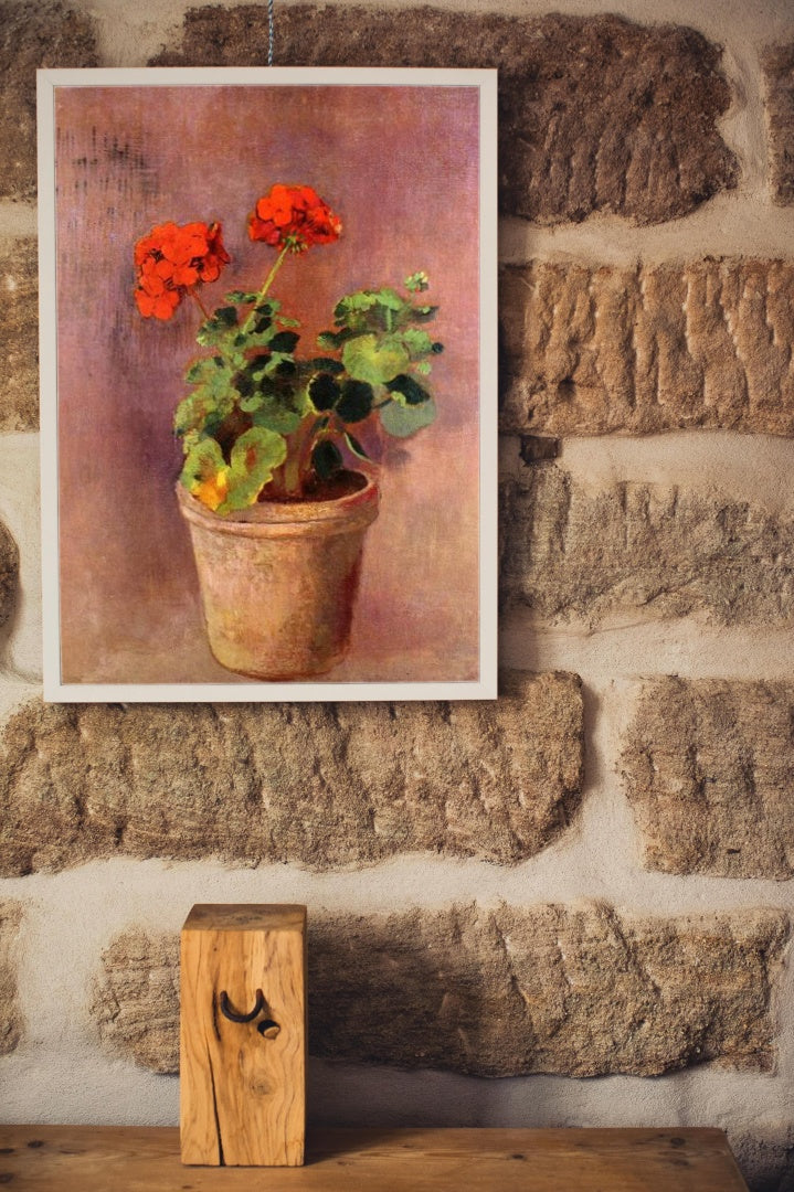 The Pot of Geraniums by Odilon Redon Realism Art dated 1910