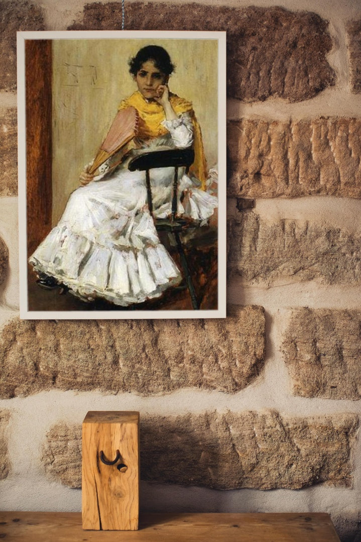 A Spanish Girl (Portrait of Mrs. Chase in Spanish Dress) by William Merritt Chase Impressionism Art