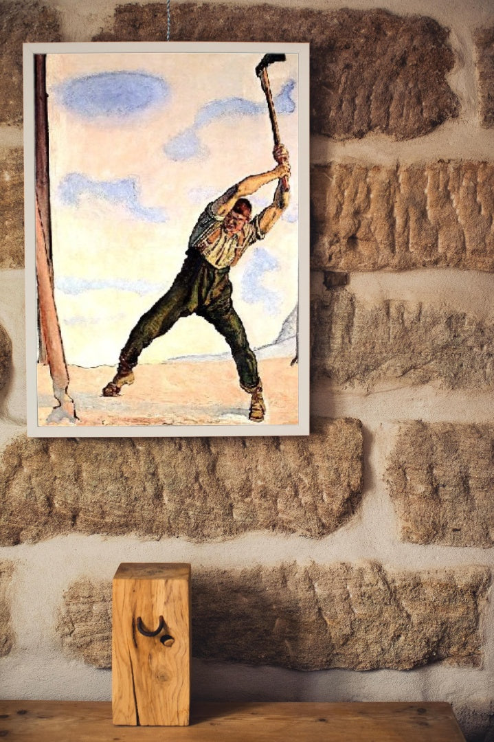 Lumberjack by Ferdinand Hodler Art Nouveau (Modern) Art dated 1910