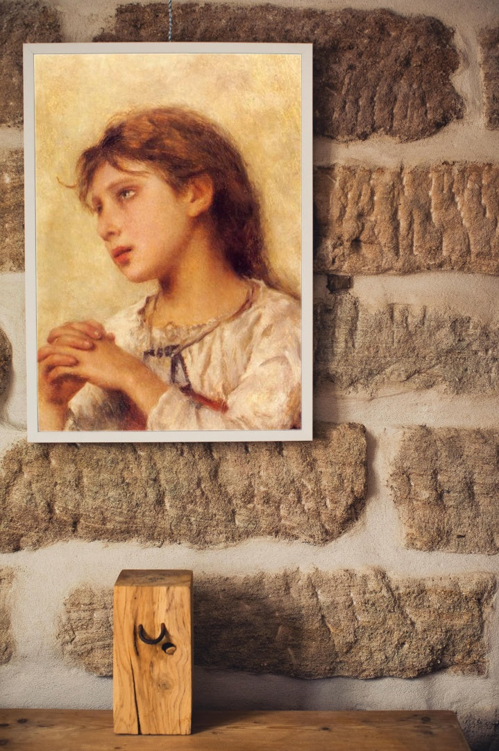 Girl praying by Joan Brull Art Nouveau (Modern) Art