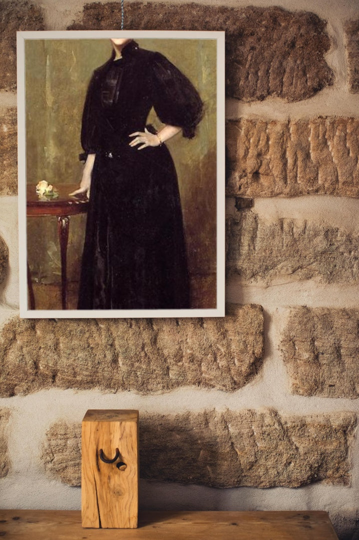 Lady in Black by William Merritt Chase Impressionism Art dated 1888