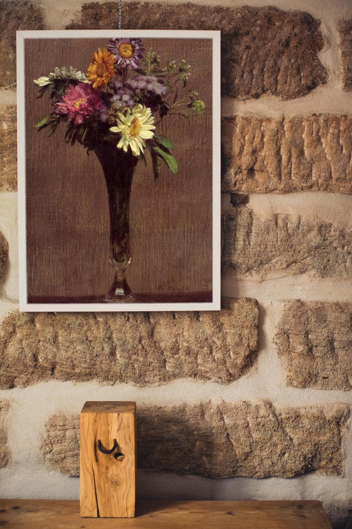 Daisies and Dahlias by Henri Fantin-Latour Realism Art dated 1872