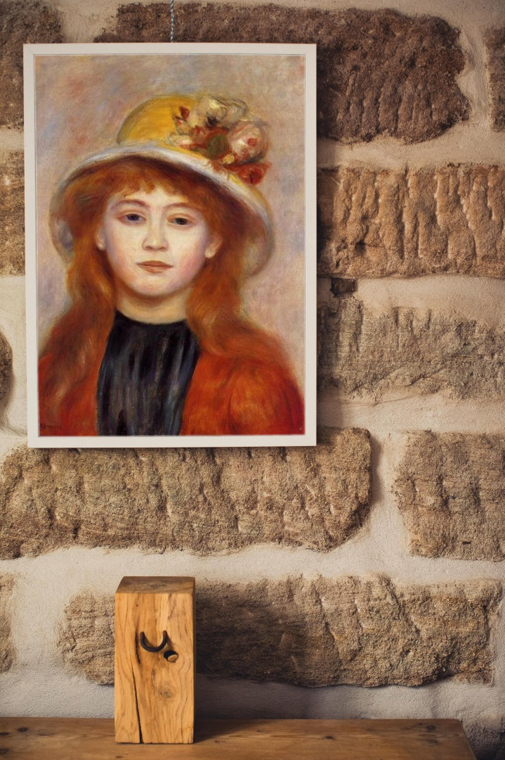 Woman Wearing a Hat by Pierre-Auguste Renoir Impressionism Art dated 1889