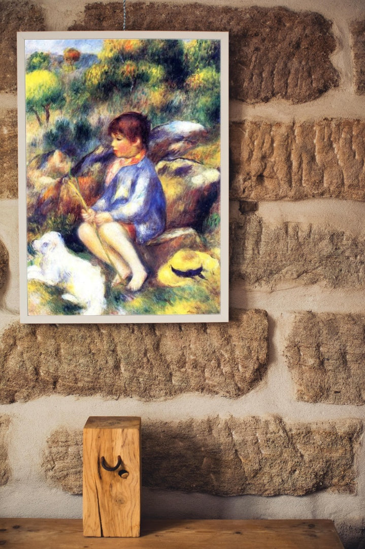 Young Boy by the River by Pierre-Auguste Renoir Impressionism Art dated 1890