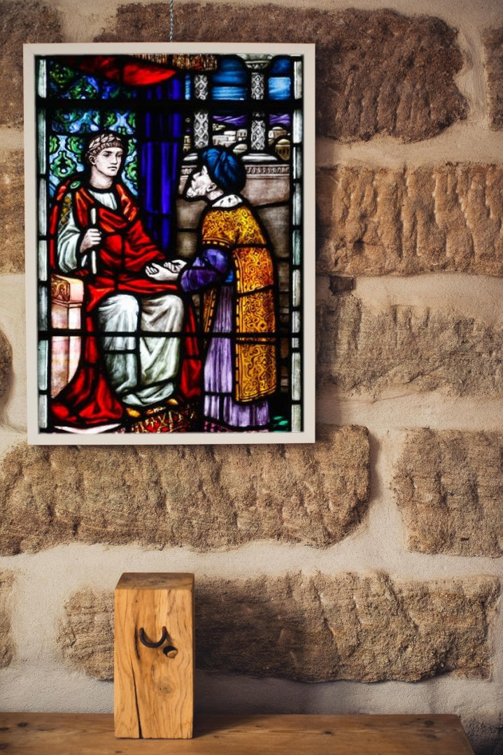 Loughrea St. Brendan&#39;s Cathedral. Scene with Pontius Pilate by Sarah Purser Romanticism Art dated 1908